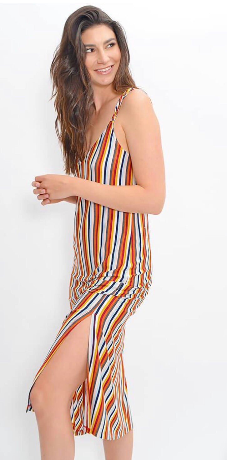 Stripey Loose Fit Dress — MinkPink